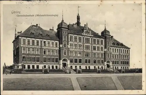 Ak Görlitz in der Lausitz, Gemeindeschule, Melanchthonstraße