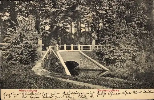 Ak Ahrensburg in Schleswig Holstein, Bauernbrücke