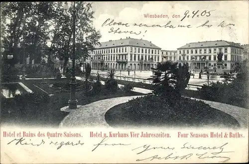 Ak Wiesbaden in Hessen, Hotel und Kurhaus Vier Jahreszeiten