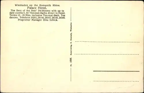 Ak Wiesbaden in Hessen, Palast Hotel