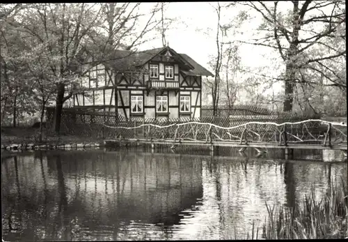 Ak Greiz im Vogtland, Schwanenhäuschen im Leninpark