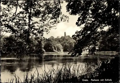 Ak Greiz im Vogtland, Parksee, Oberes Schloss