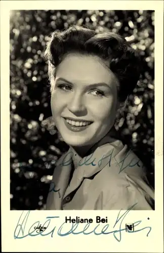 Ak Schauspielerin Heliane Bei, Portrait, Autogramm