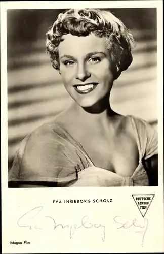 Ak Schauspielerin Eva Ingeborg Scholz, Portrait, Deutsche London Film, Pension Schöller