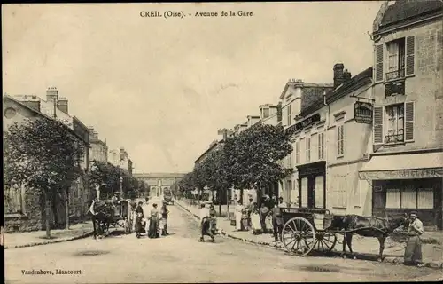 Ak Creil Oise, Avenue de la Gare