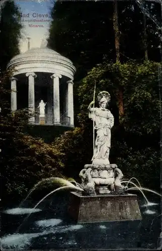 Ak Bad Cleve Kleve am Niederrhein, Amphitheater, Minerva, Brunnen