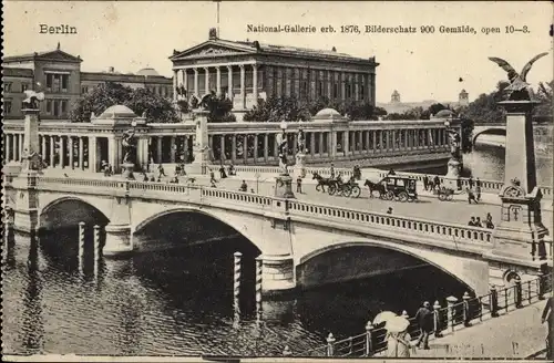 Ak Berlin Mitte, National-Galerie, Brücke