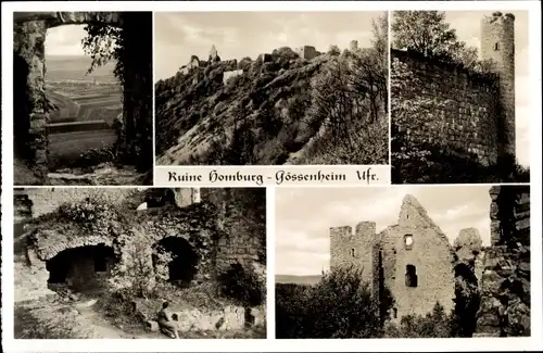 Ak Gössenheim in Unterfranken, Ruine Homburg