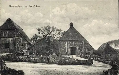 Ak Ostseebad Niendorf Timmendorfer Strand, Bauernhäuser an der Ostsee