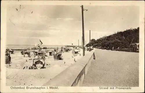 Ak Ostseebad Brunshaupten Kühlungsborn, Strand mit Promenade