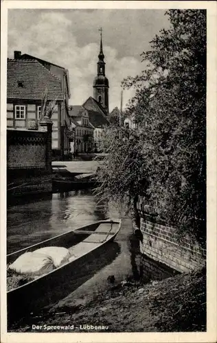 Ak Lübbenau im Spreewald, Teilansicht, Kirche