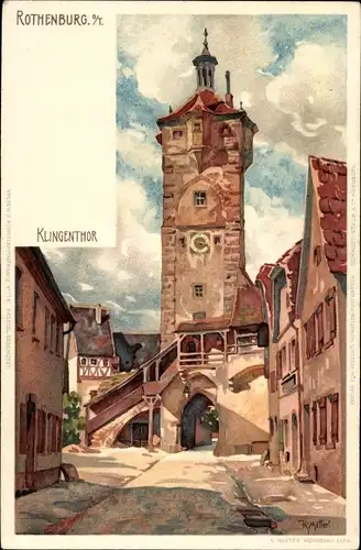 Künstler Litho Mutter, K., Rothenburg ob der Tauber Mittelfranken, Klingentor