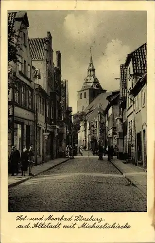 Ak Lüneburg, Sol und Moorbad, Altstadt mit Michaeliskirche