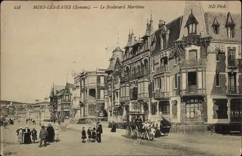 Ak Mers les Bains Somme, Boulevard Maritime