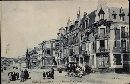 Ak Mers les Bains Somme, Boulevard Maritime