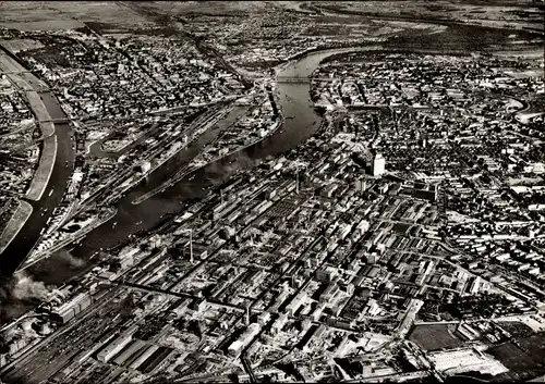 Ak Ludwigshafen am Rhein Rheinland Pfalz, Fliegeraufnahme