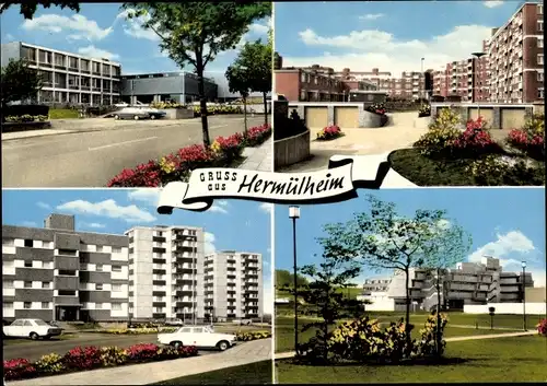 Ak Hermülheim Hürth im Rhein Erft Kreis, Teilansicht, Hochhäuser