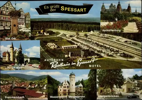 Ak Rohrbrunn Weibersbrunn, Rasthaus Motel, Heigenbrücke, Aschaffenburg, Bad Orb, Lohr am Main