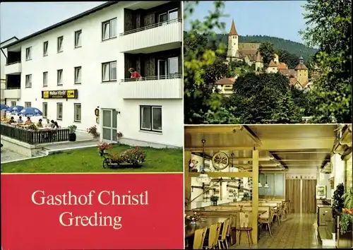 Ak Greding Mittelfranken, Gasthof Christl, Inneres