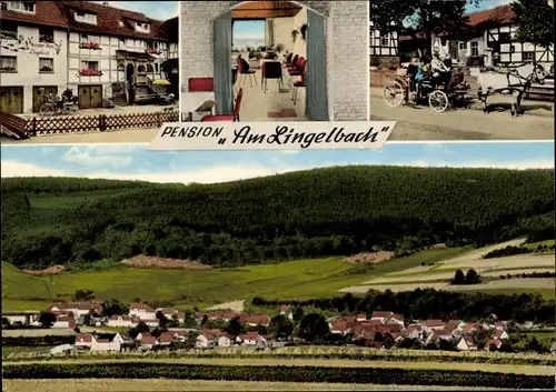 Ak Rengshausen Knüllwald in Hessen, Pension Am Lingelbach, Inh. Ernst Roß, Panorama