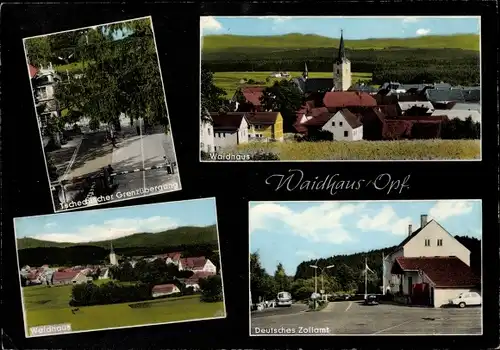Ak Waidhaus in der Oberpfalz, Deutsches Zollamt, Tschechischer Grenzübergang, Panorama
