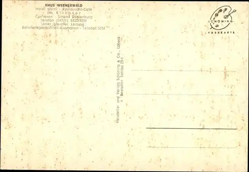 Ak Sahlenburg Cuxhaven, Haus Wernerwald, Inhaber Kirchner