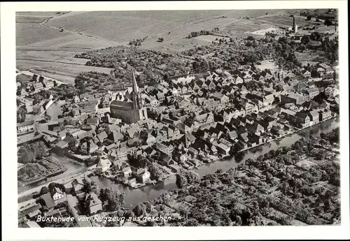 Ak Buxtehude in Niedersachsen, Fliegeraufnahme