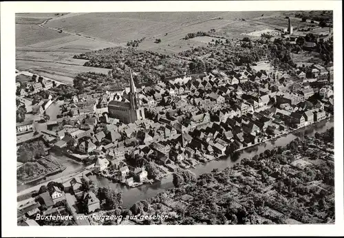 Ak Buxtehude in Niedersachsen, Fliegeraufnahme