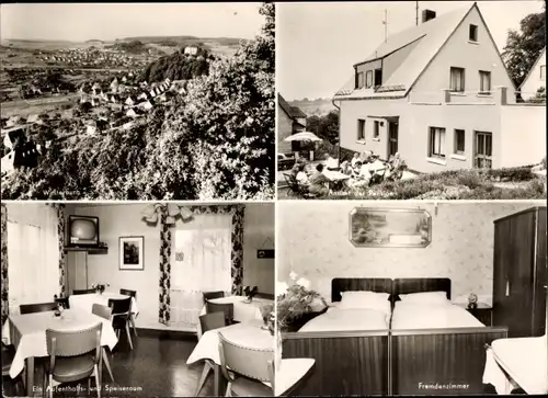 Ak Westerburg im Westerwald, Panorama, Pension Zur Schlosshecke, Fremdenzimmer, Speiseraum