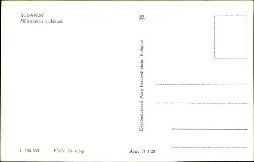 Ak Budapest Ungarn, Millenniumi emlekmu, Säule