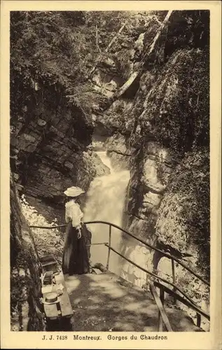 Postkarte Montreux Kanton Waadt Schweiz, Gorges du Chaudron