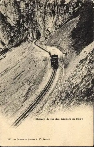Ak Veytaux Kanton Waadt, Rochers de Naye, Eisenbahn