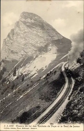 Ak Veytaux Kanton Waadt, Rochers de Naye und Dent de Jaman Bahn