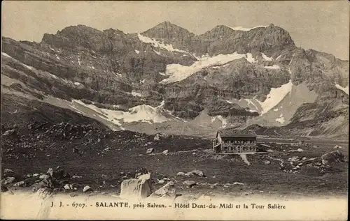 Ak Salante Salvan Kanton Wallis, Hotel Dent du Midi, Tour Saliere
