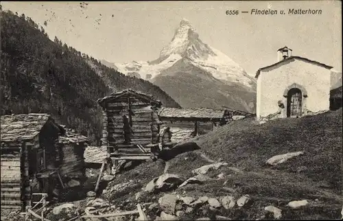 Ak Findelen Kanton Wallis, Matterhorn