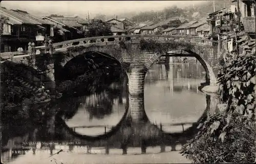 Ak Nagasaki Präfektur Nagasaki Japan, Brücke, Teilansicht