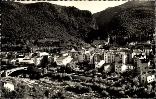 Ak Amelie les Bains Pyrénées Orientales, Vue sur le centre, Vallee du Tech