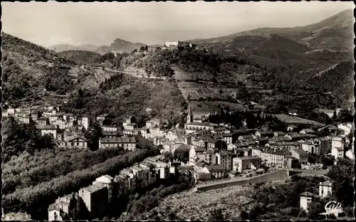 Ak Amelie les Bains Pyrénées Orientales, Vue generale vers le Massif du Canigou