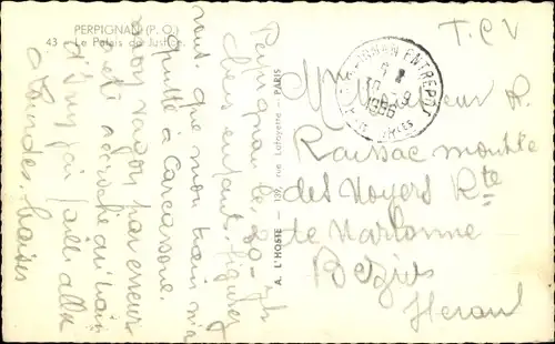 Ak Perpignan Pyrénées Orientales, Le Palais de Justice