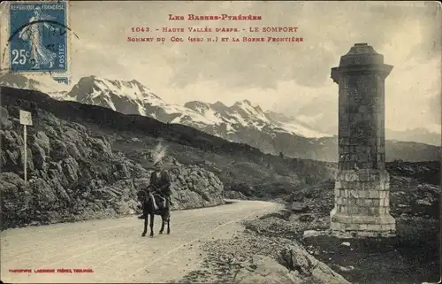 Ak Col du Somport Pyrénées Atlantiques, Haute Vallee d'Aspe, Sommet, Bonne Frontiere