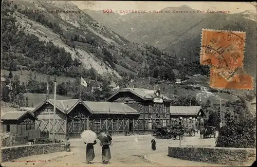 Ak Cauterets Hautes Pyrénées, Bahnhof der elektrischen Bahn