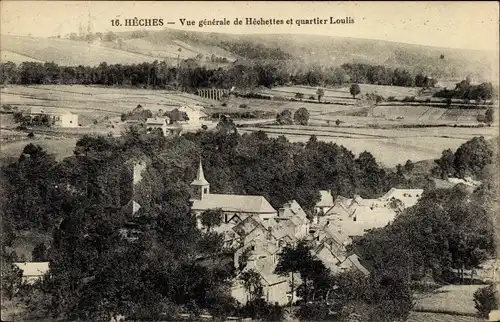 Ak Hèches Hautes-Pyrénées, Gesamtansicht, Hechettes, Quartier Loulis