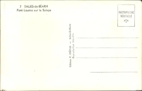 Ak Salies de Béarn Pyrénées Atlantiques, Brücke Laumé, Saleys