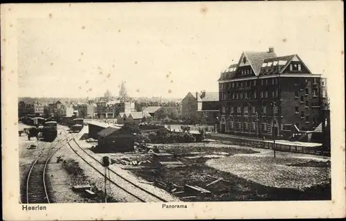 Ak Heerlen Limburg Niederlande, Panorama, Gleise