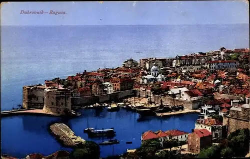 Ak Ragusa Dubrovnik Kroatien, Teilansicht