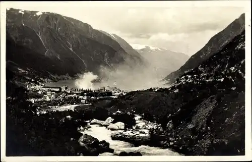 Ak Odda Norwegen, Gesamtansicht