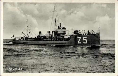 Ak Niederländisches Kriegsschiff, Hr.Ms. Z 5