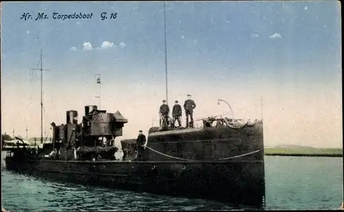 Ak Niederländisches Kriegsschiff, Hr.Ms. G 16, Torpedoboot
