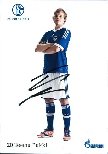 Ak Fußballspieler Teemu Pukki, FC Schalke 04, Portrait, Autogramm