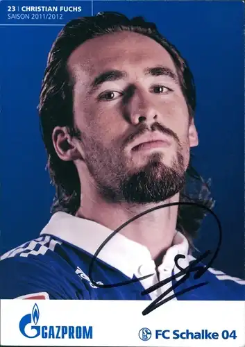 Ak Fußballspieler Christian Fuchs, FC Schalke 04, Portrait, Autogramm